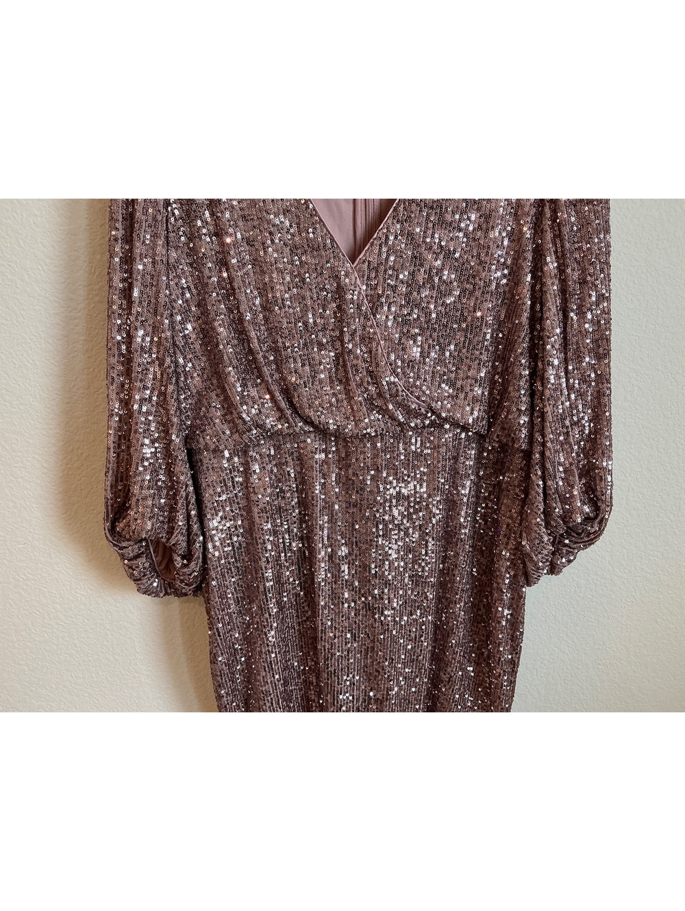 Eliza J Size 14 Rose Sequin Party Dress with 3/4 Sleeves - Picture 3 of 4
